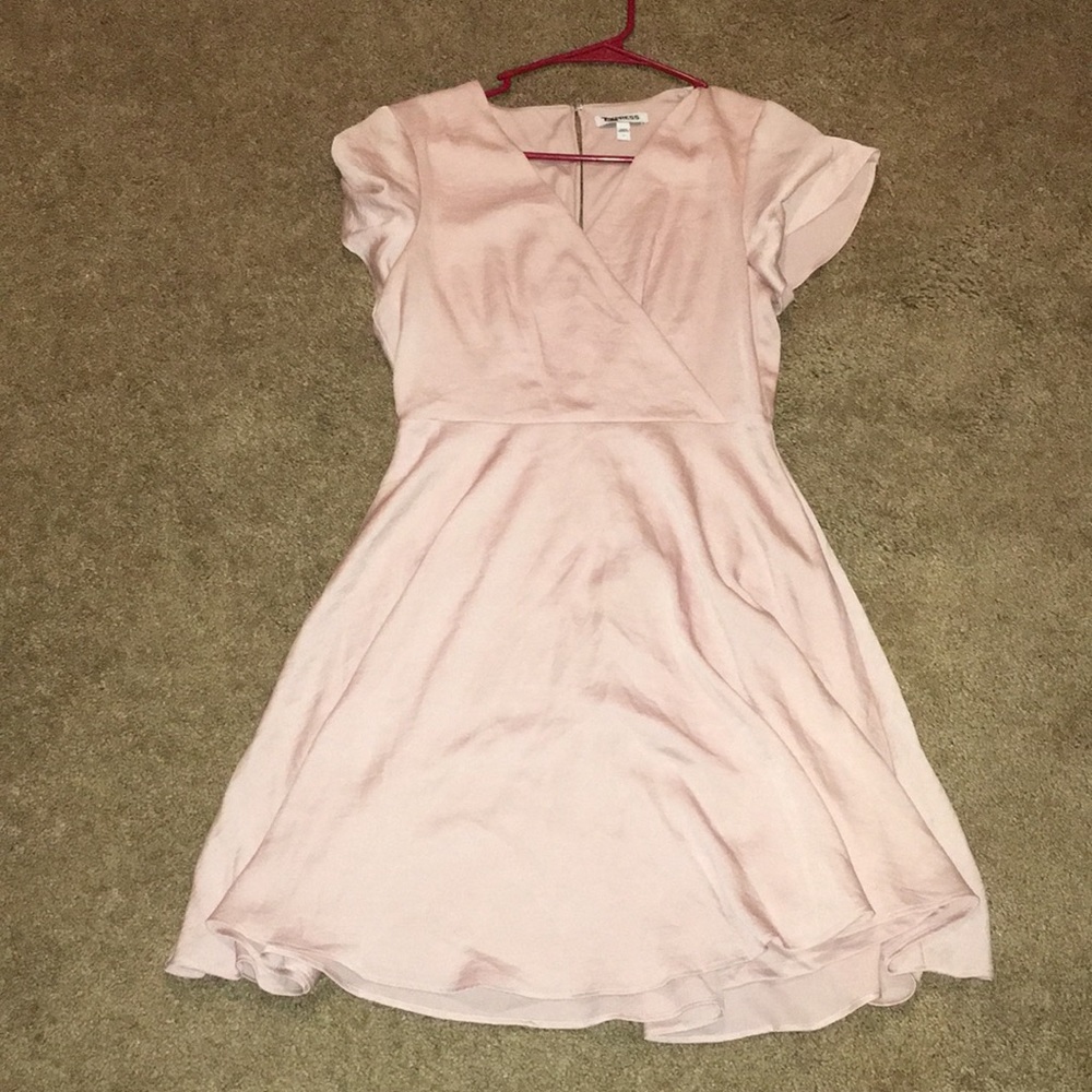 Pink silk mini dress